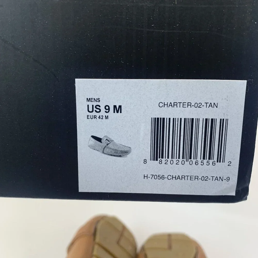 Aston Marc Charter Loafers Men's 9M Tan‎ Side Buckle Casual Slip-on Shoes S0694